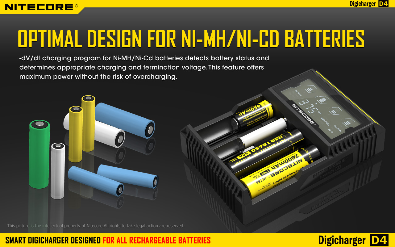 Chargeur Nitecore D4 : meilleur chargeur accu 18650, chargeur 4 accus