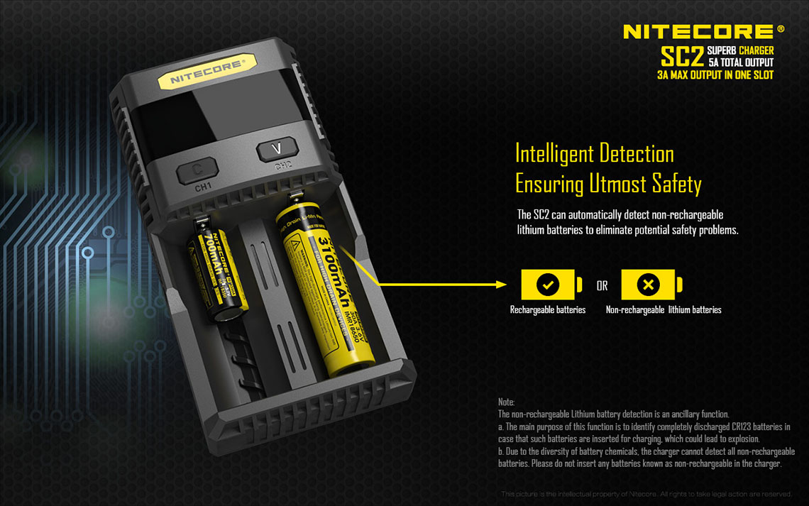 EdisonBright Nitecore SC2 Fast Battery Charger Bundle 3A Capable for Li-ion/IMR/LiFePO4 and More Battery Types Brand LED USB Powered Reading Light 